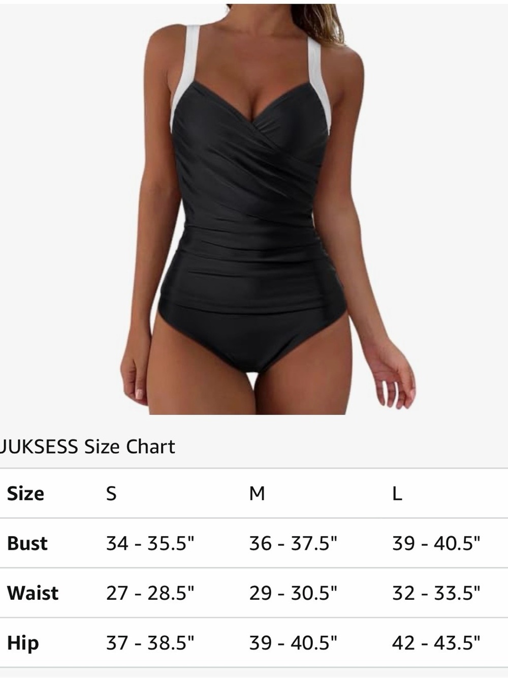 Black & White Ruched Tankini Two Piece Swim Top - Women - Picture 7 of 7